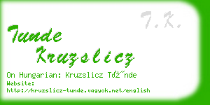 tunde kruzslicz business card